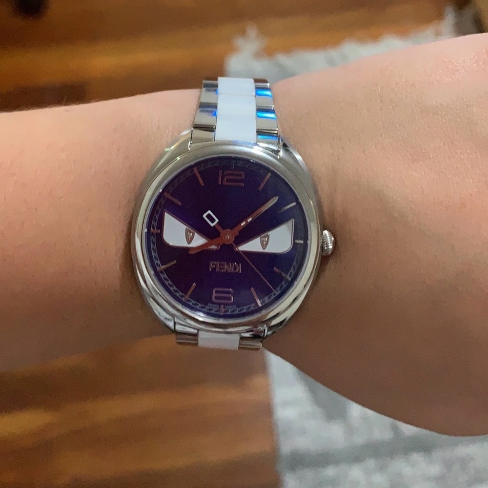 Fendi Silver and Purple Smartwatch